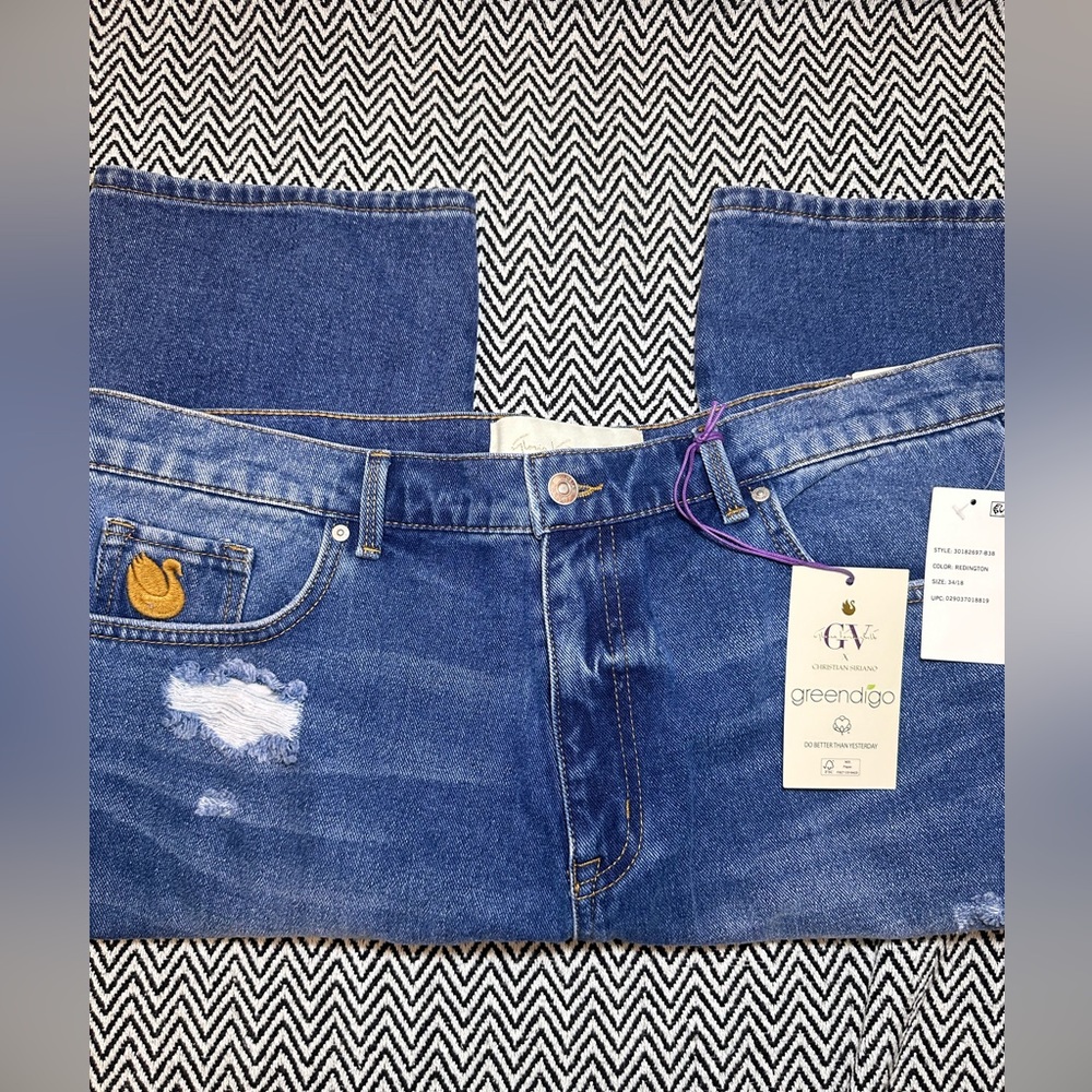 Gloria Vanderbilt x Christian|  Straight Leg Mid Rise Jeans | Sz 34/18